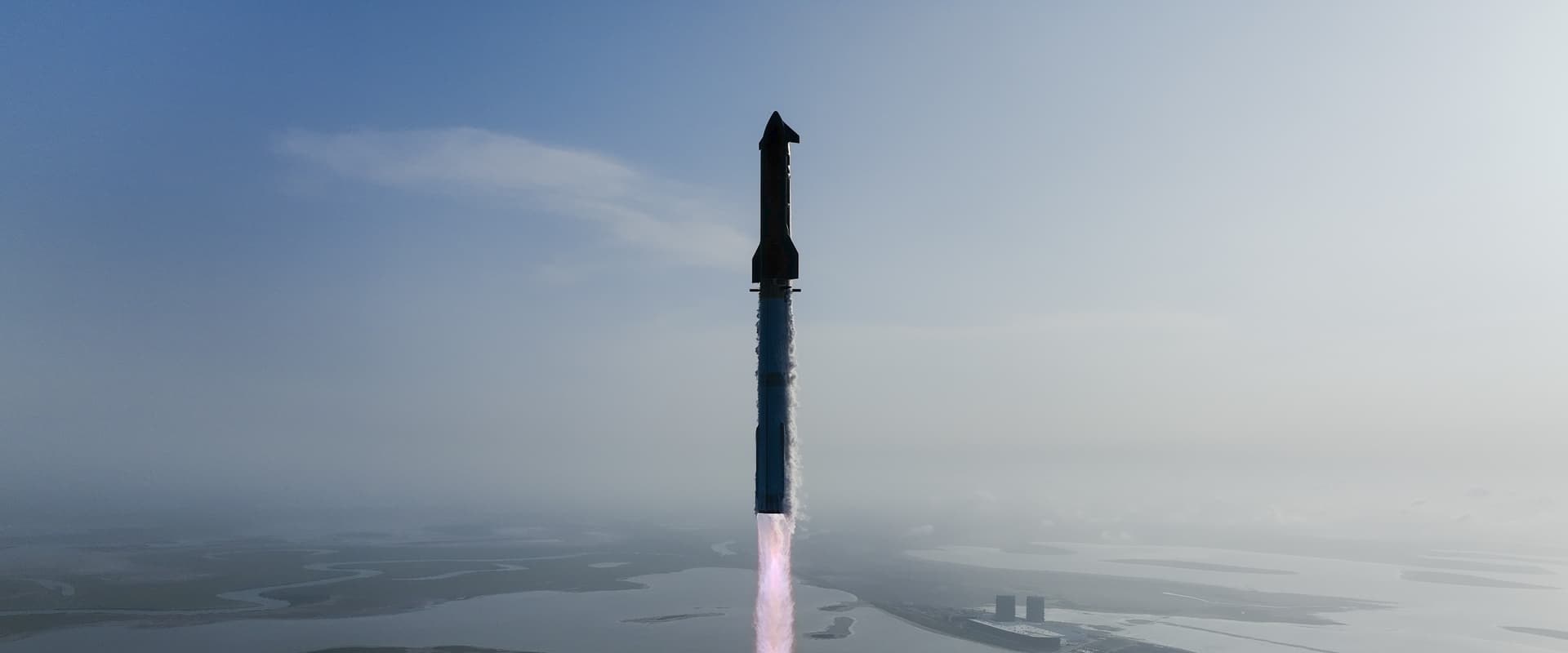 Starship during liftoff
